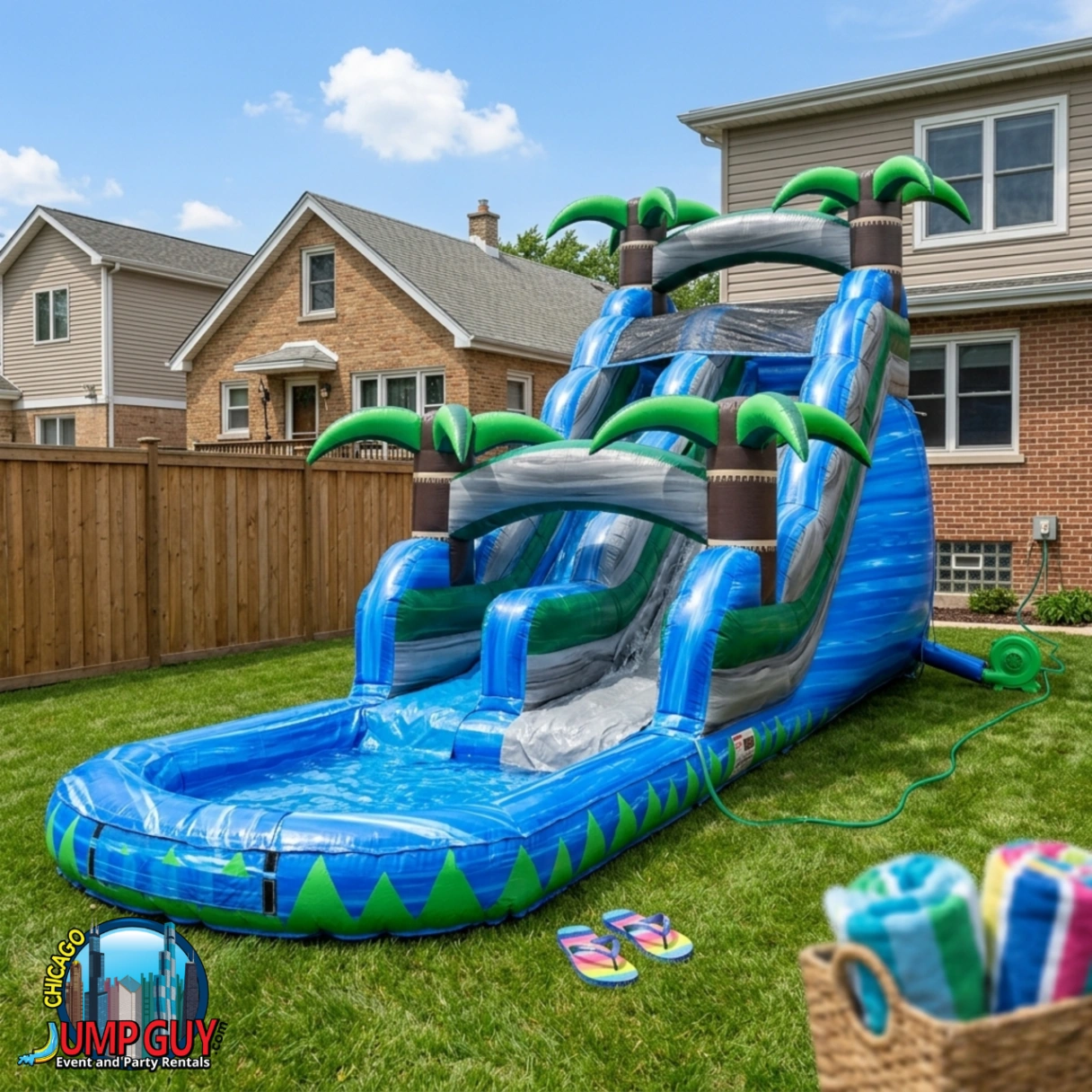 Water slide about card rental for Glenview IL events in ZIP codes 60025 and 60026